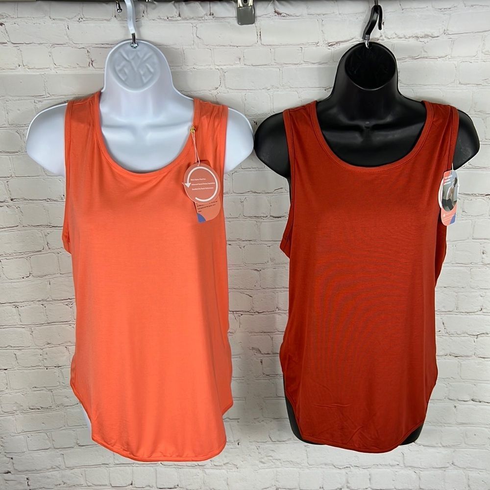 Women’s 2 packs Workout Tops for Racerback Yoga  Size L Coral & Burnt orange NWT